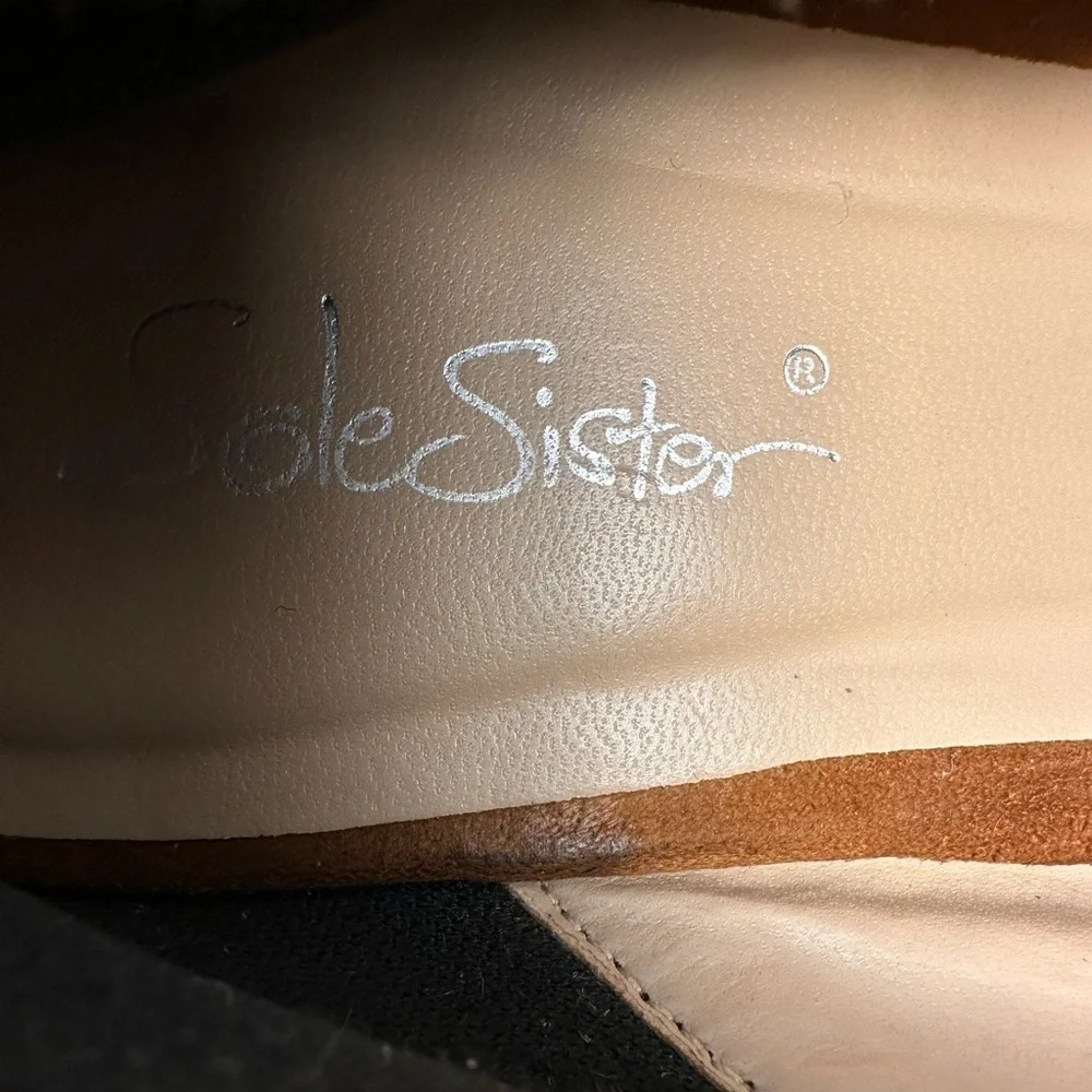 Sole Sister Gail Brown Suede Leather Collapsible Heels Slip On Flat Shoes Size 7 - Picture 5 of 9
